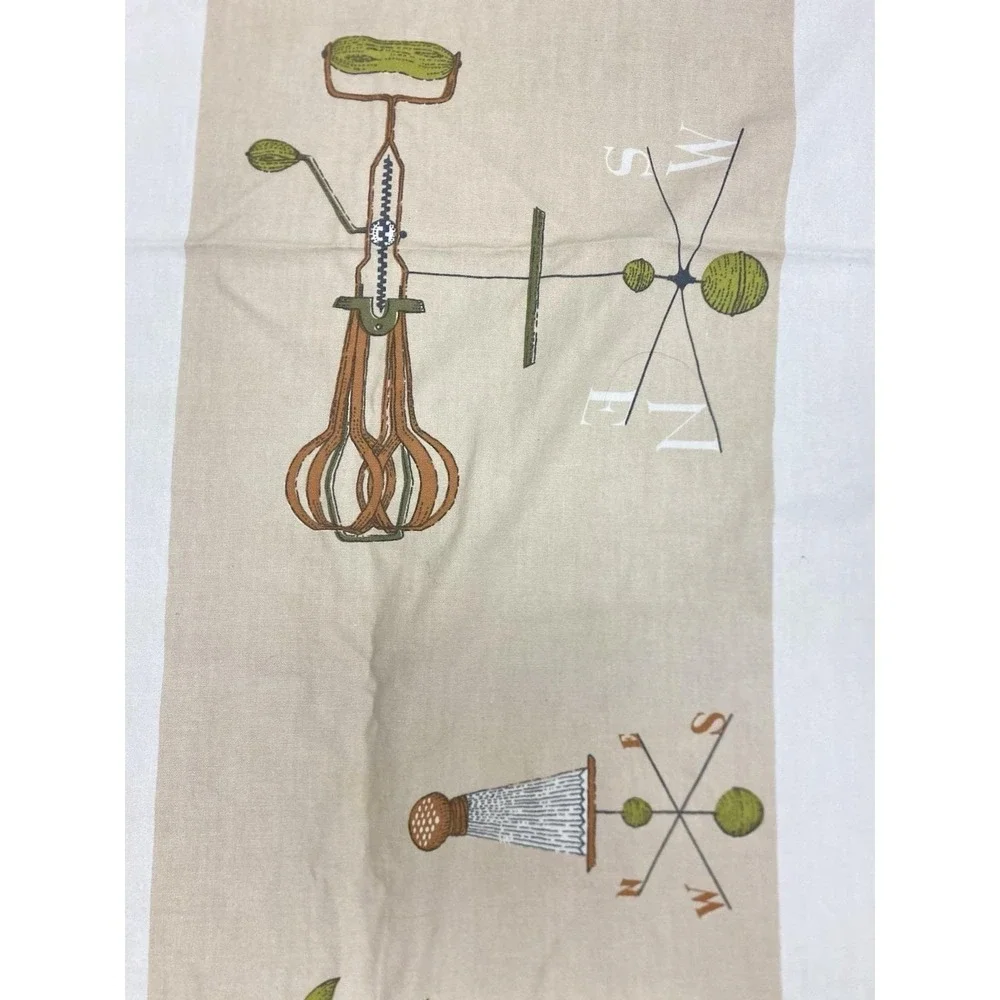 Vintage MCM Lois Long Linen Tablecloth 64